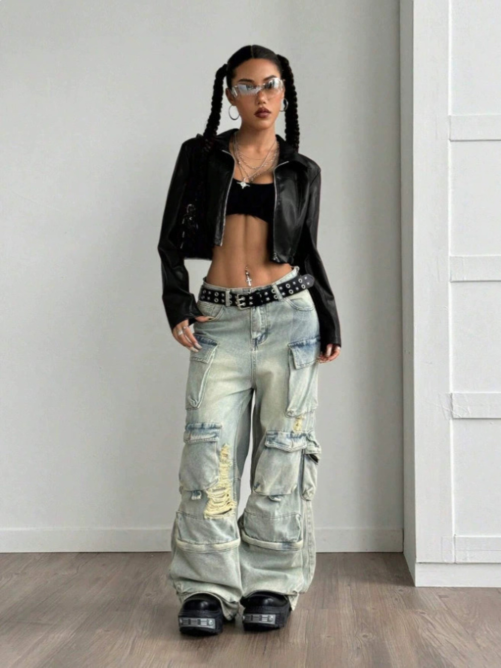 Zara Leather Biker Jacket Spring Fall Coat